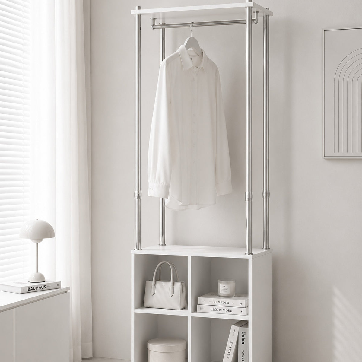 Growing Wardrobe Storage Unit (4-Cube + Hanger Unit) (Long Hanger)