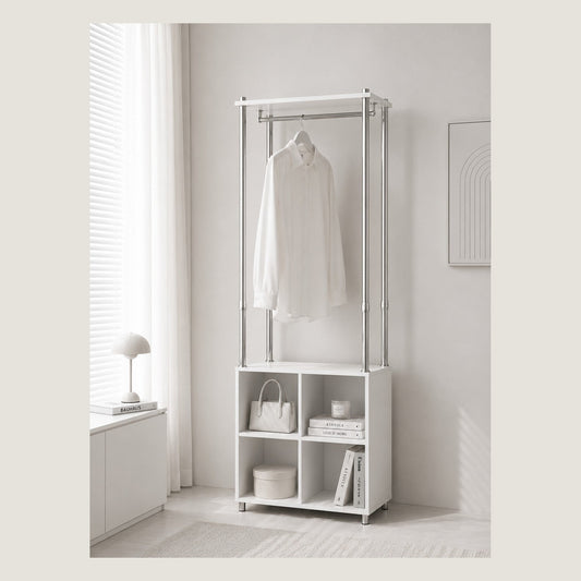 Growing Wardrobe Storage Unit (4-Cube + Hanger Unit) (Long Hanger)