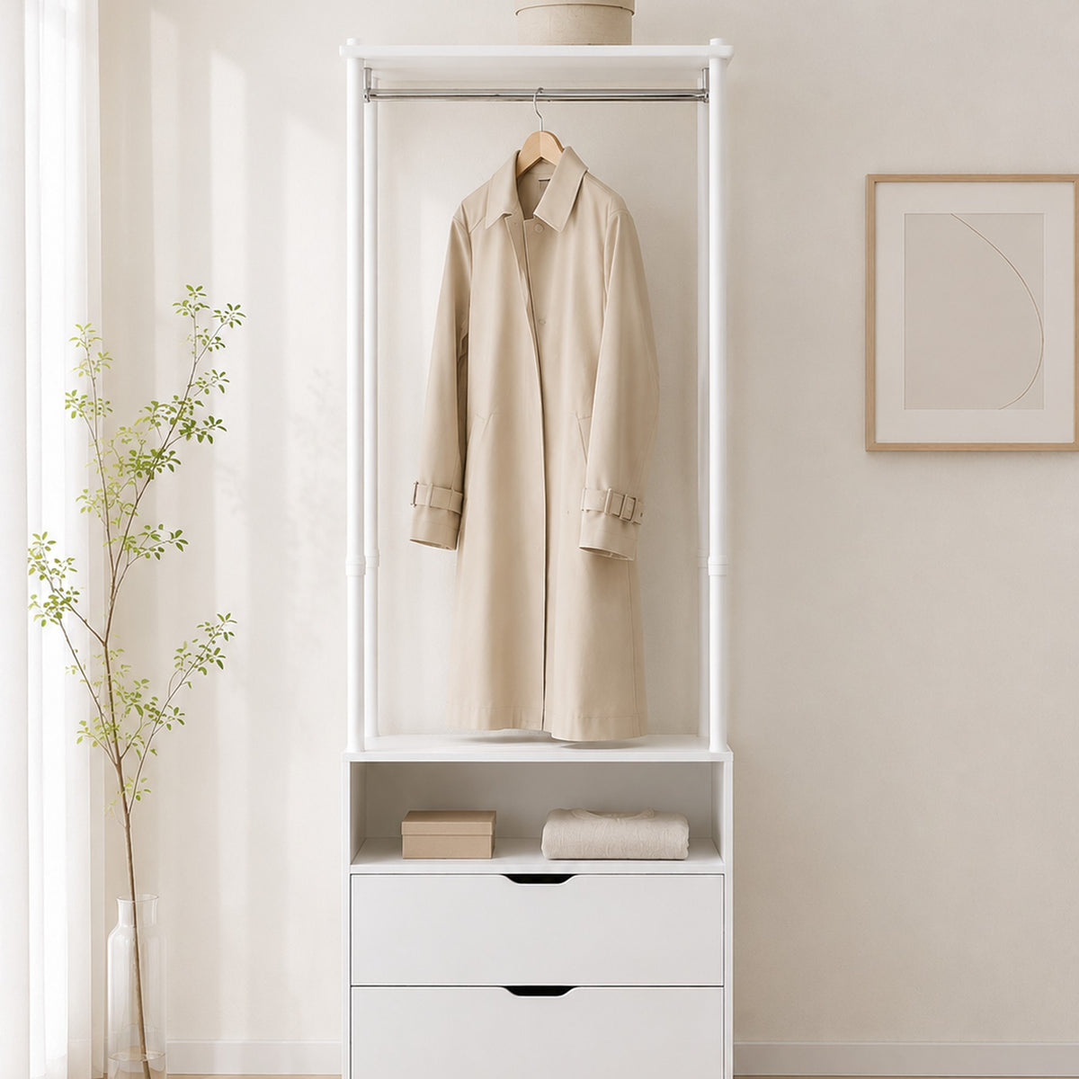 Growing Wardrobe Storage Unit (3-Drawer + Hanger Unit) (Long Hanger)