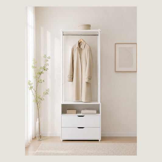 Growing Wardrobe Storage Unit (3-Drawer + Hanger Unit) (Long Hanger)