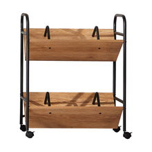 Load image into Gallery viewer, [Querencia] Sloped Shelf Book Cart with Wheels
