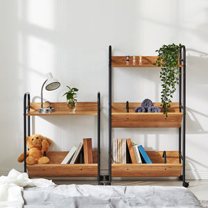 [Querencia] Flat Top Bookshelf With Wheels